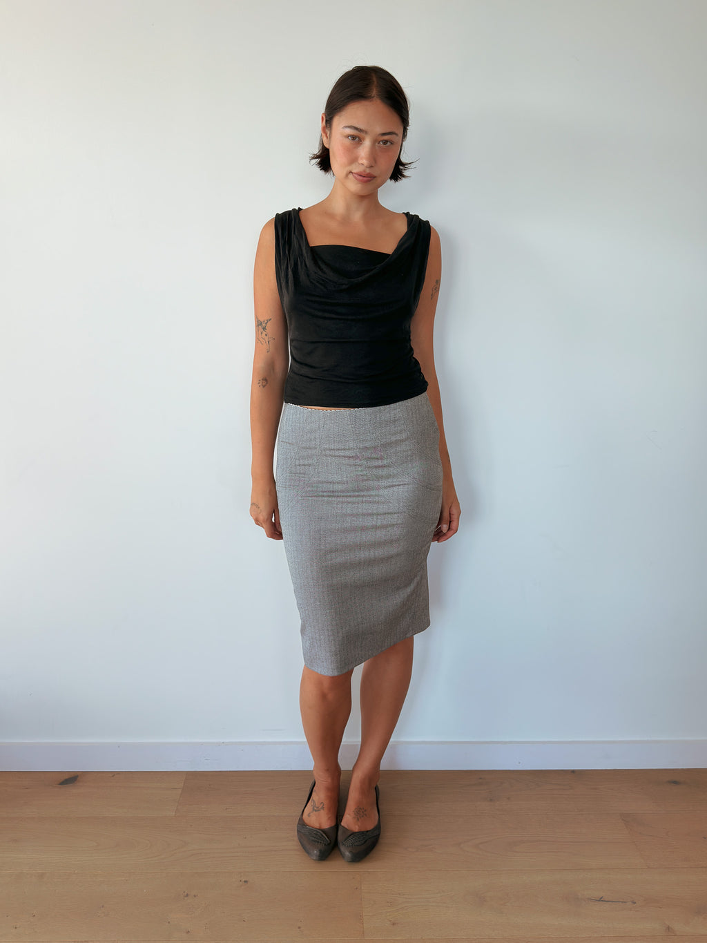 lace up midi skirt — size XS