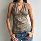 Beaded Halter Top - Size M/L