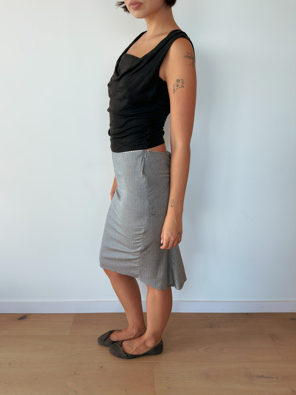 lace up midi skirt — size XS