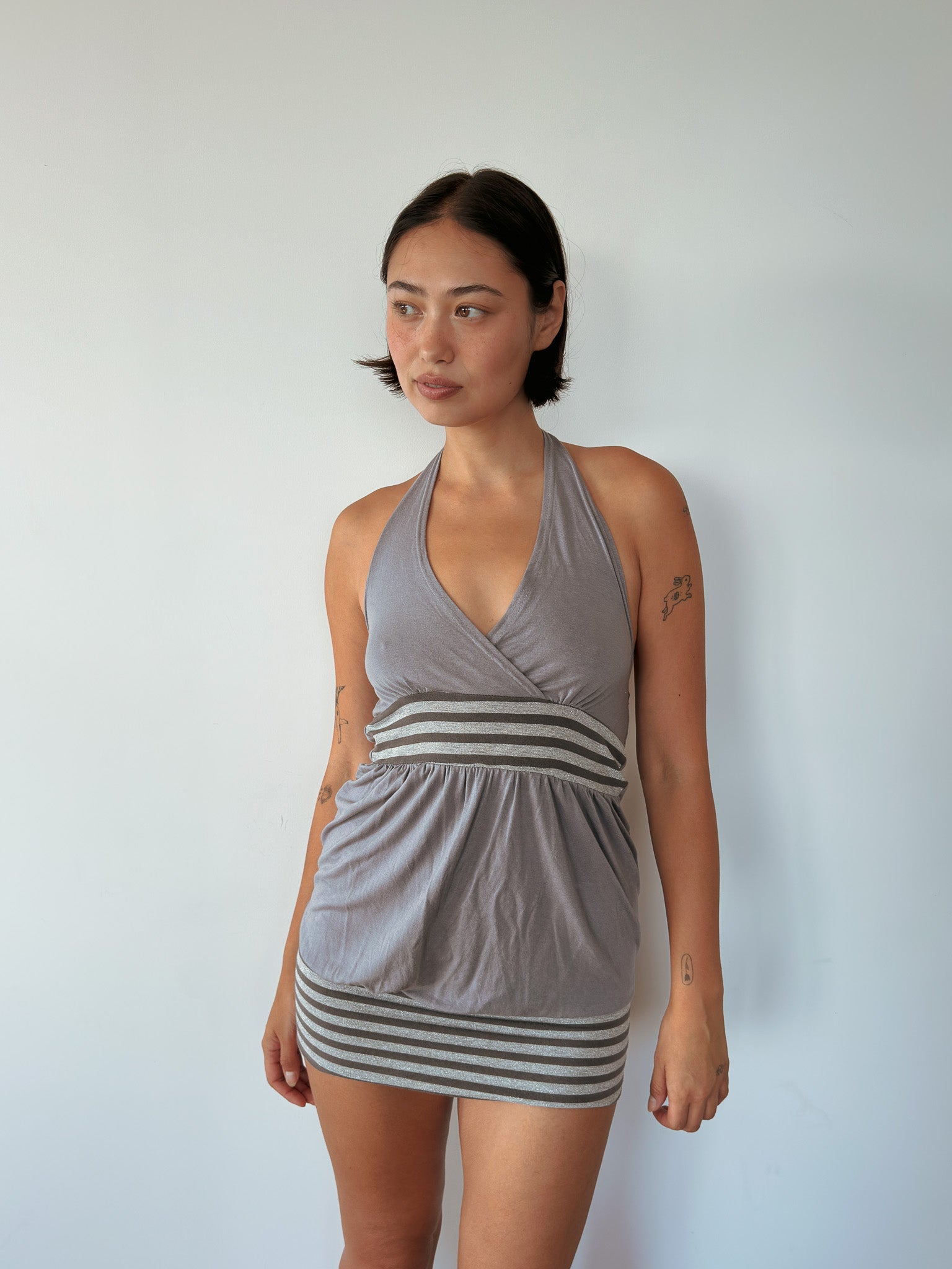 bubble hem halter dress — size S
