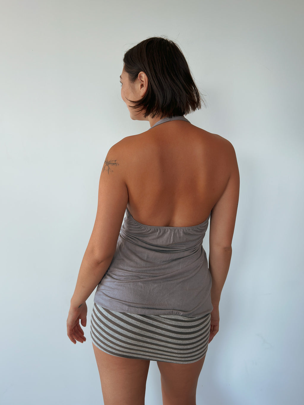 bubble hem halter dress — size S