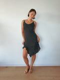 asymmetric polka dot dress — size S