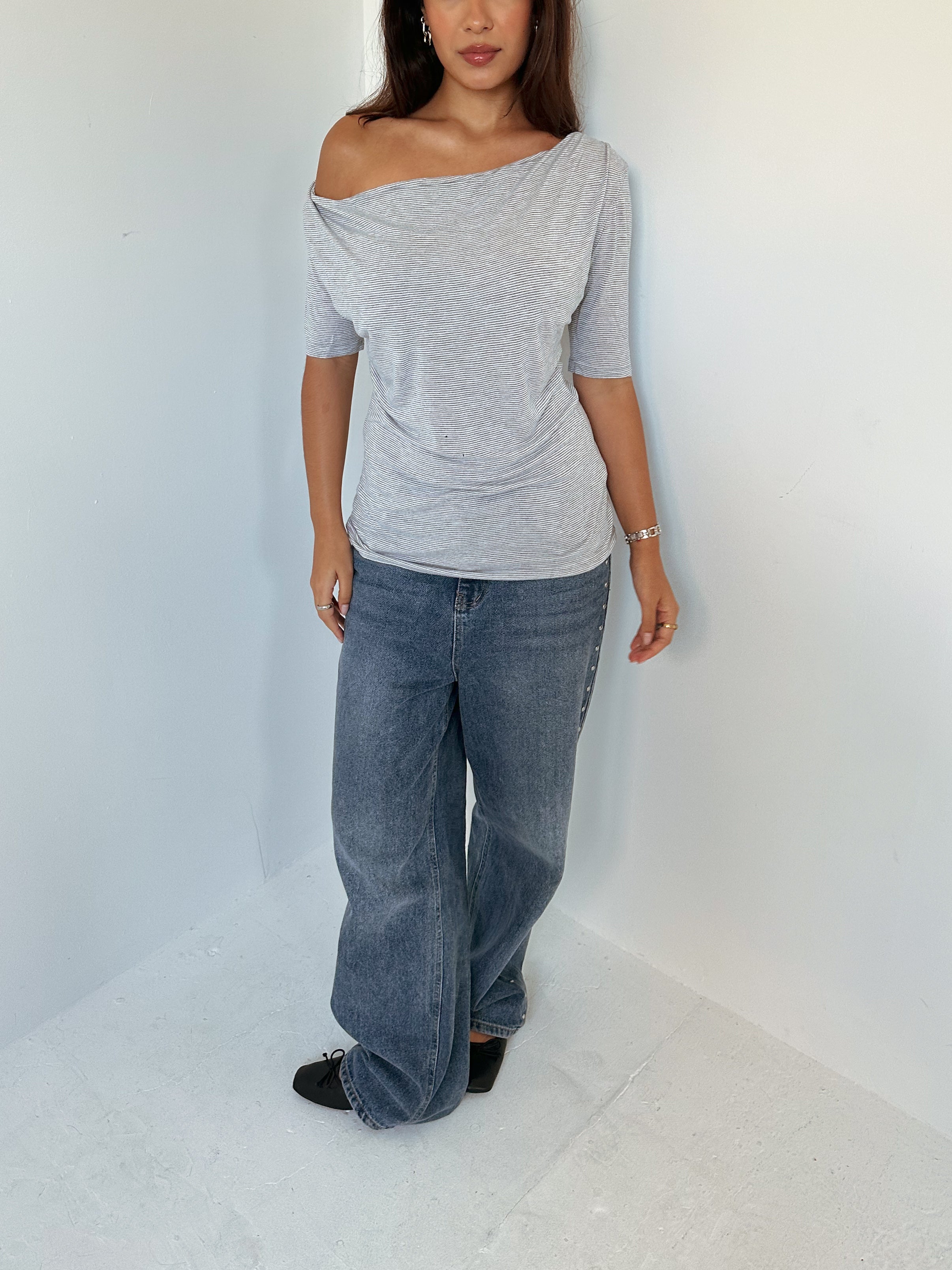 slouch stripe top — size s/m