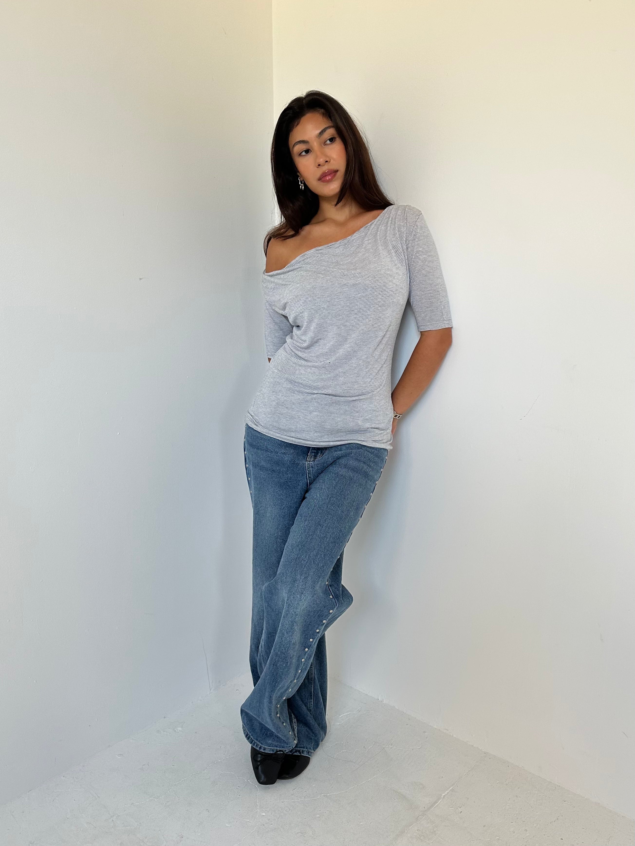 slouch stripe top — size s/m