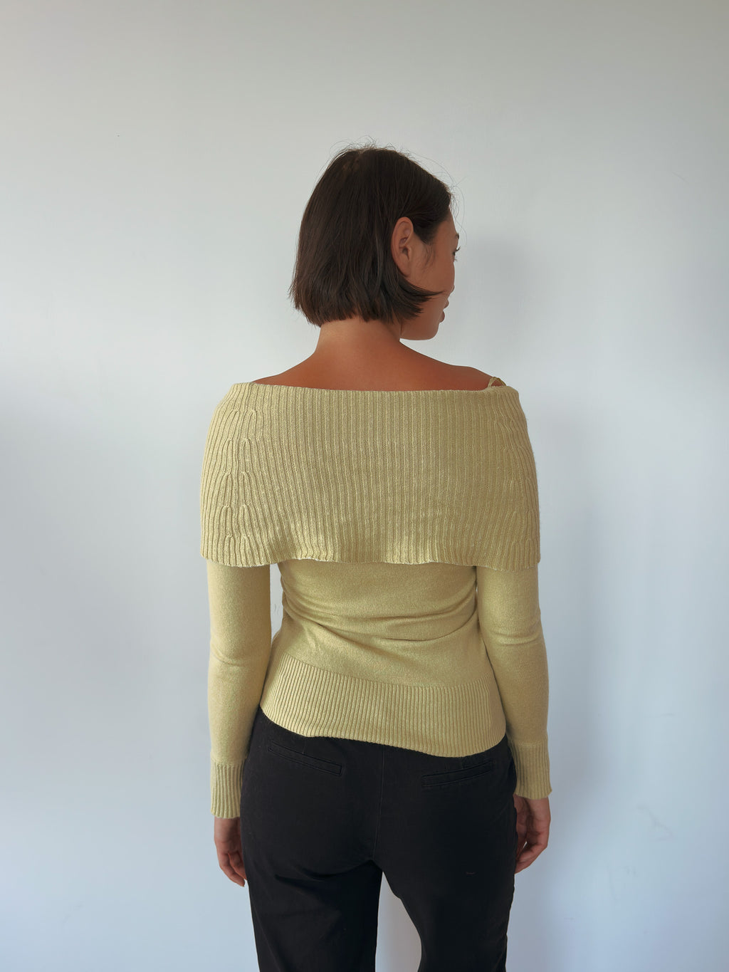 off shoulder knit jumper — size S