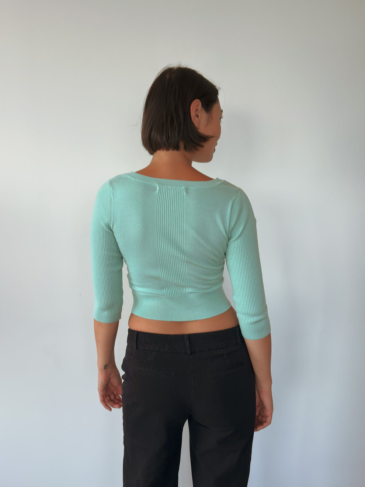 3/4 sleeve crop cardigan — size XS