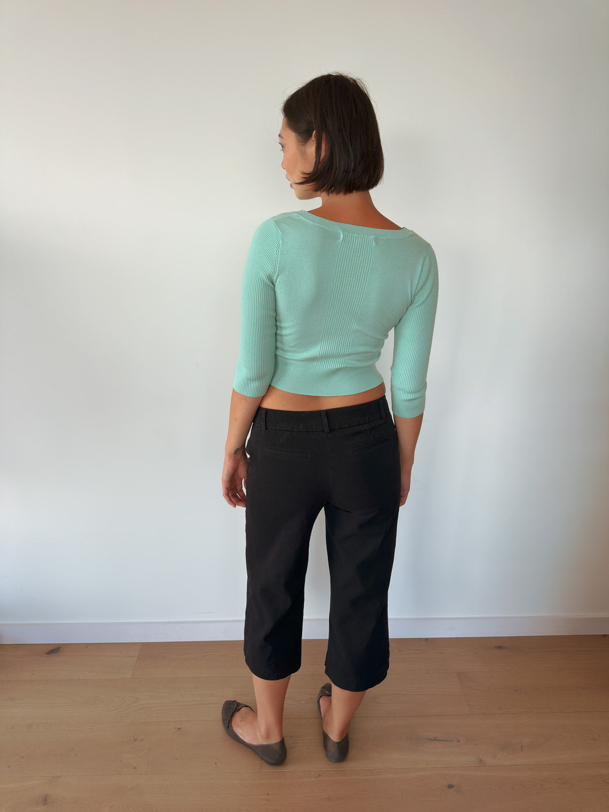 3/4 sleeve crop cardigan — size XS