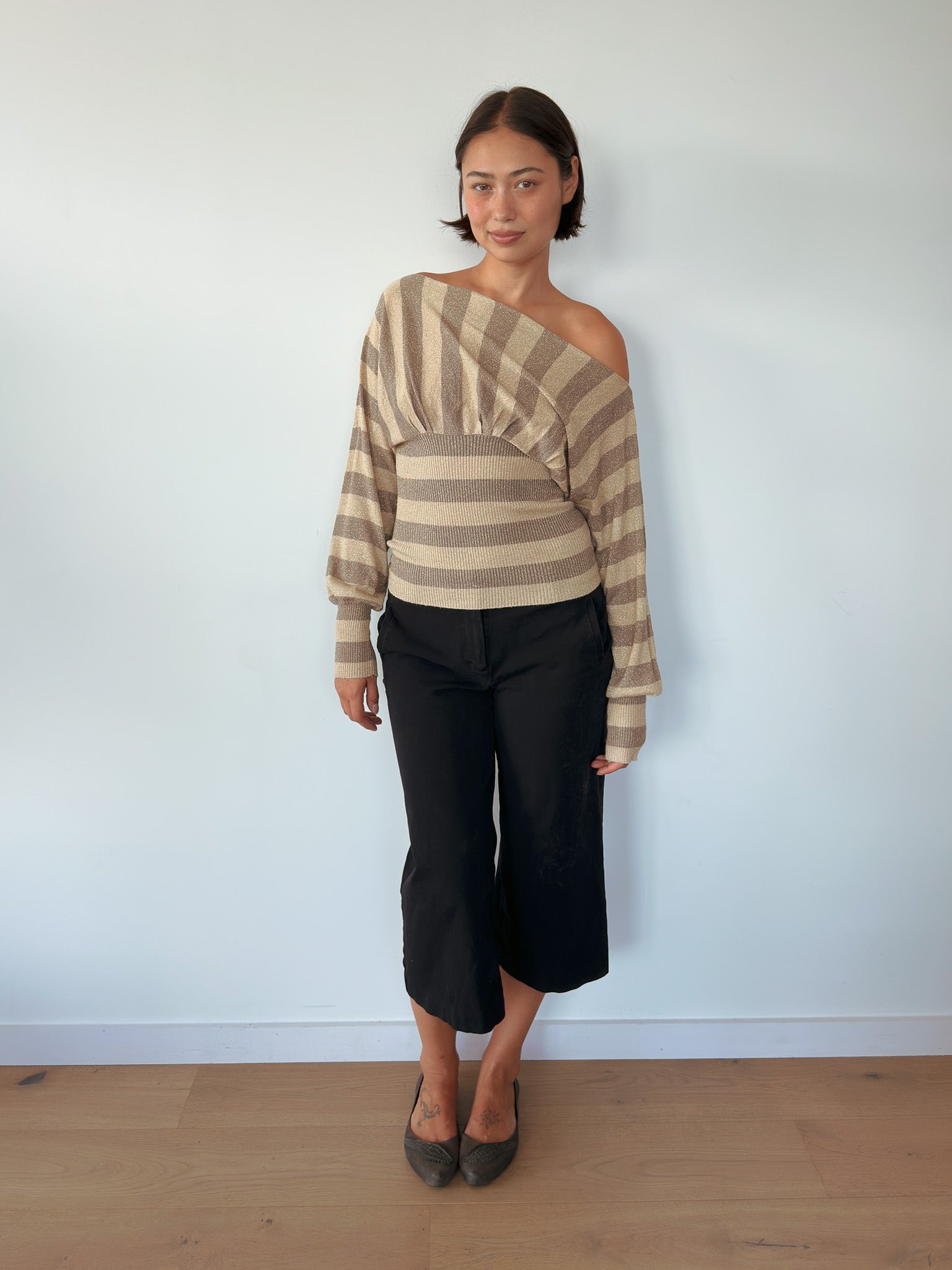 slouch stripe knit jumper — size S