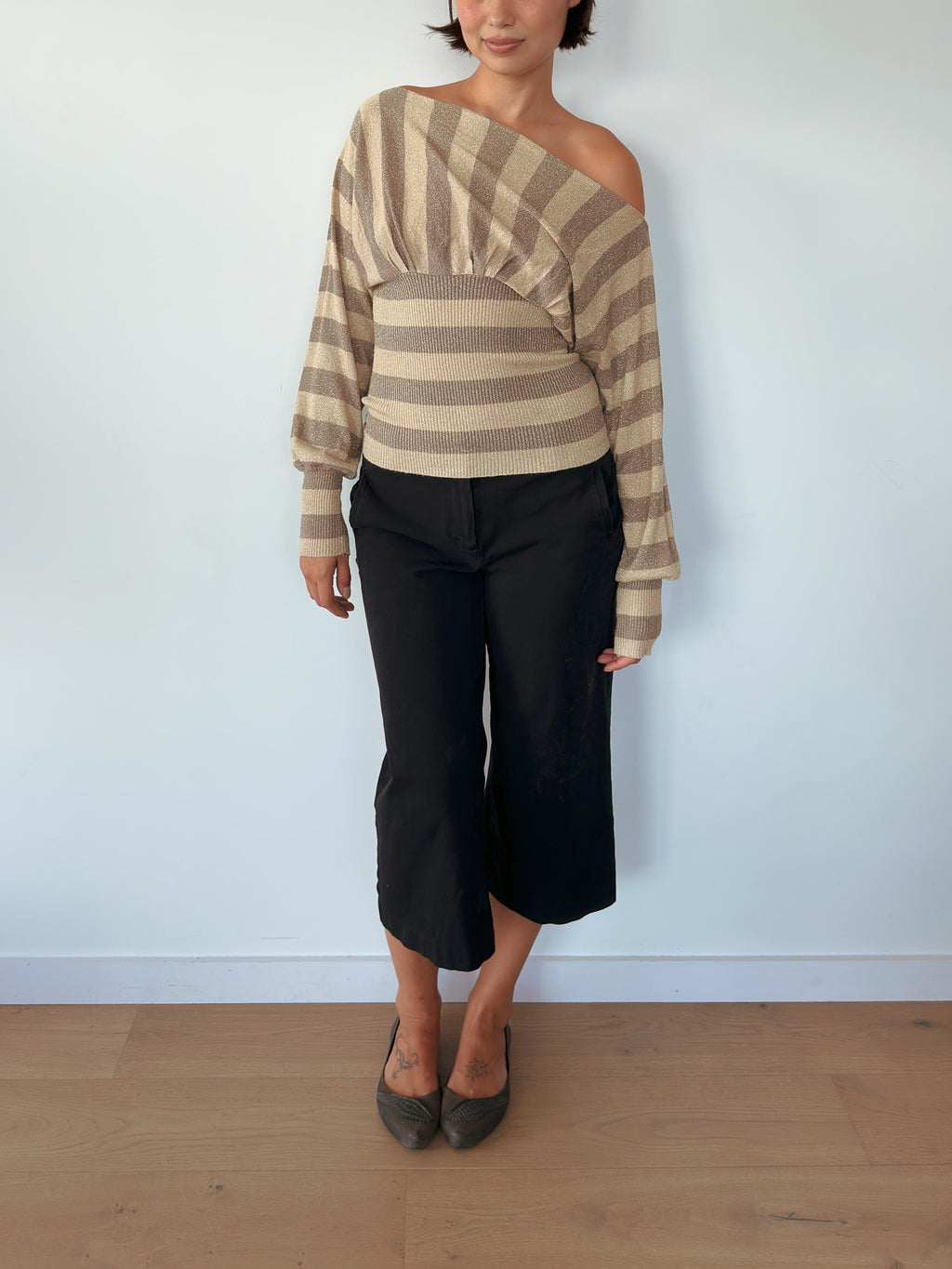 slouch stripe knit jumper — size S