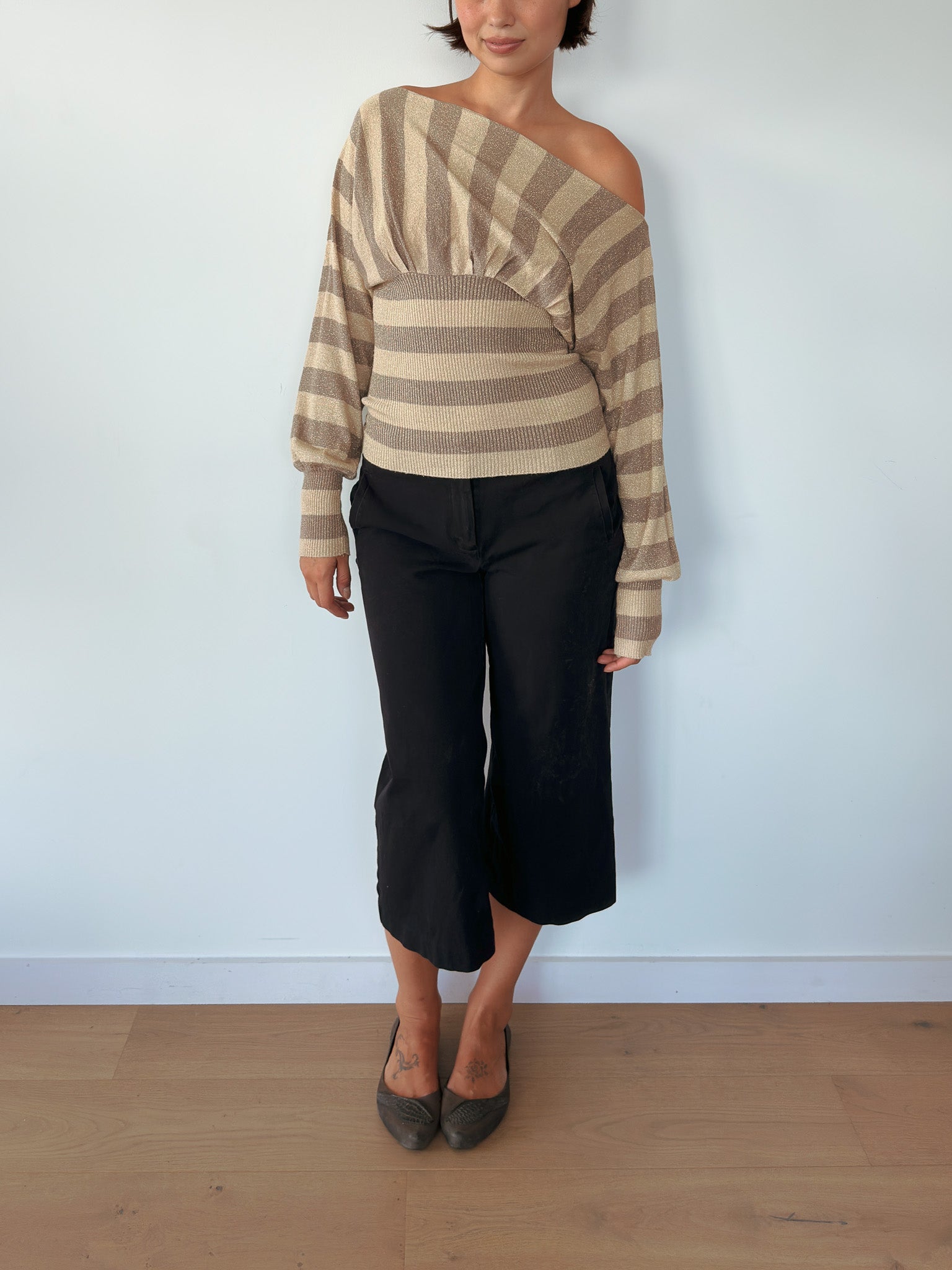 slouch stripe knit jumper — size S