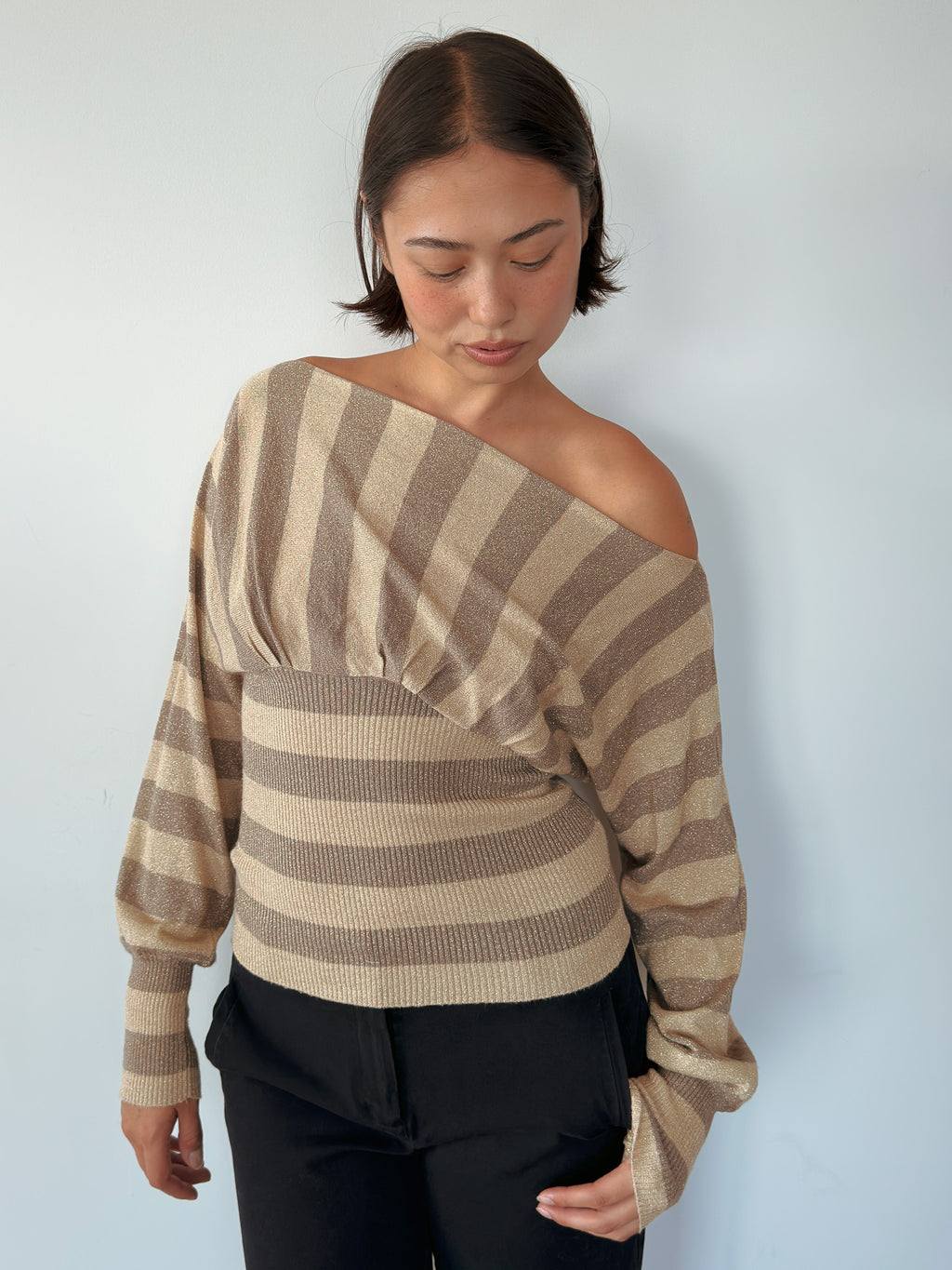 slouch stripe knit jumper — size S