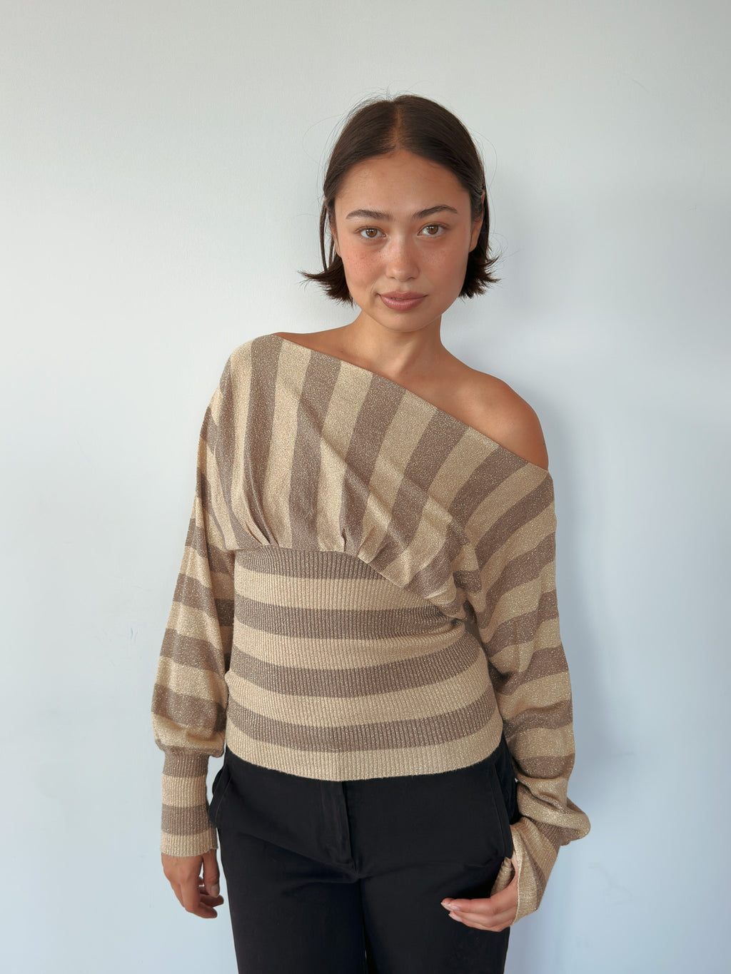 slouch stripe knit jumper — size S