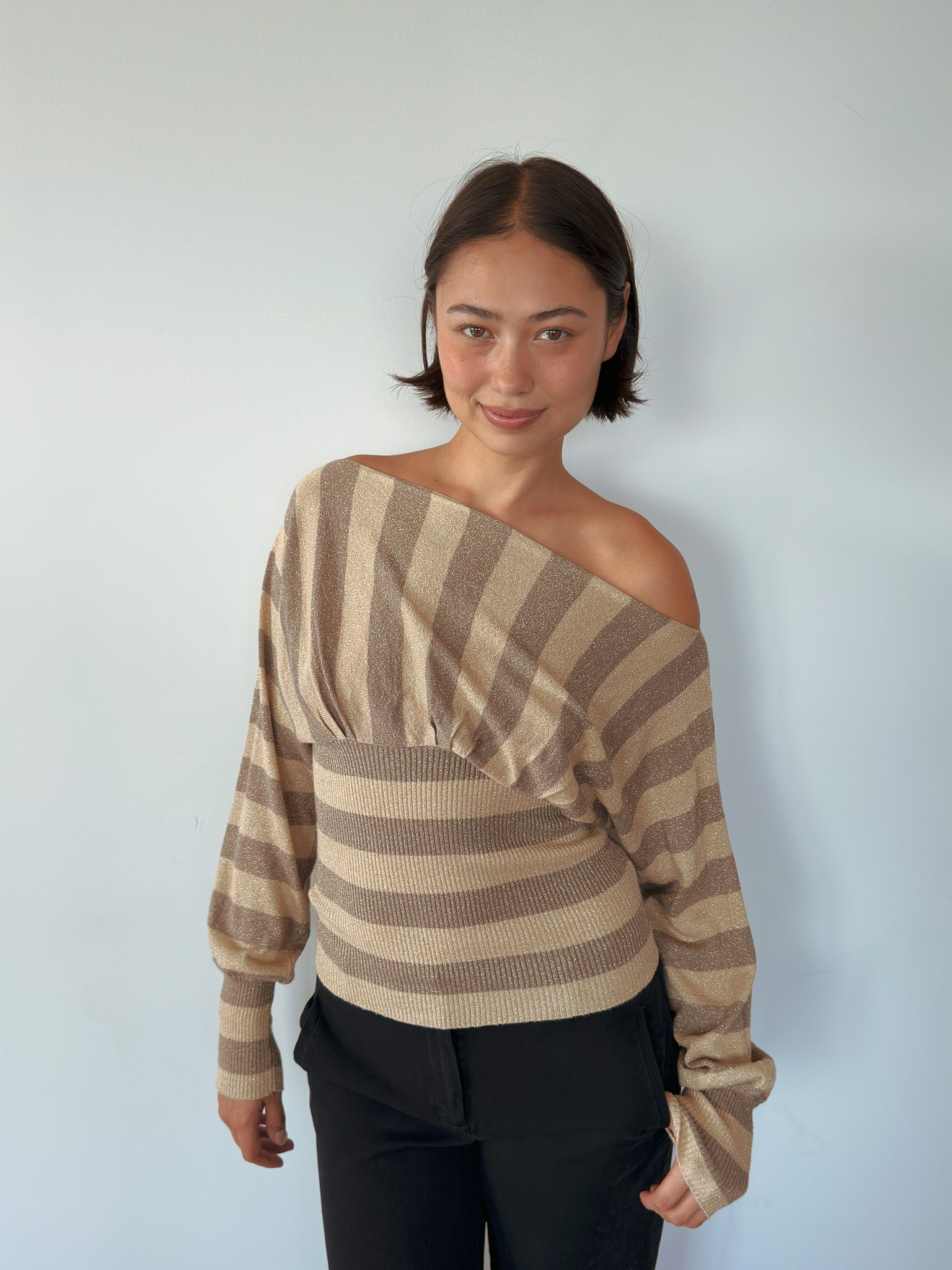 slouch stripe knit jumper — size S