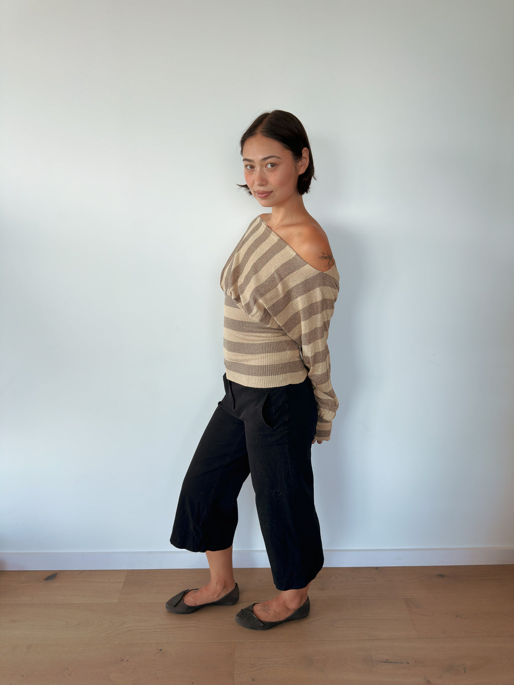 slouch stripe knit jumper — size S