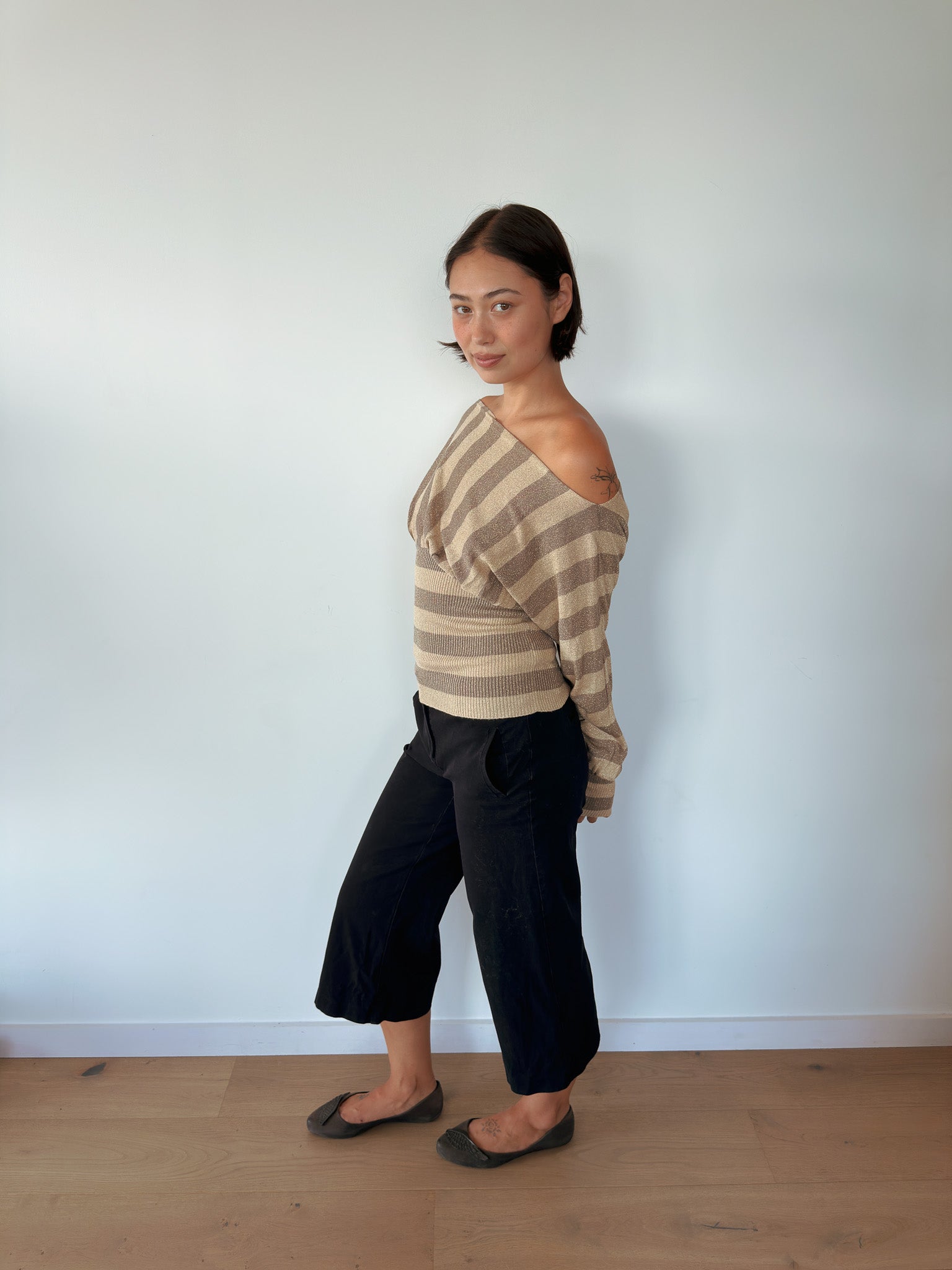 slouch stripe knit jumper — size S