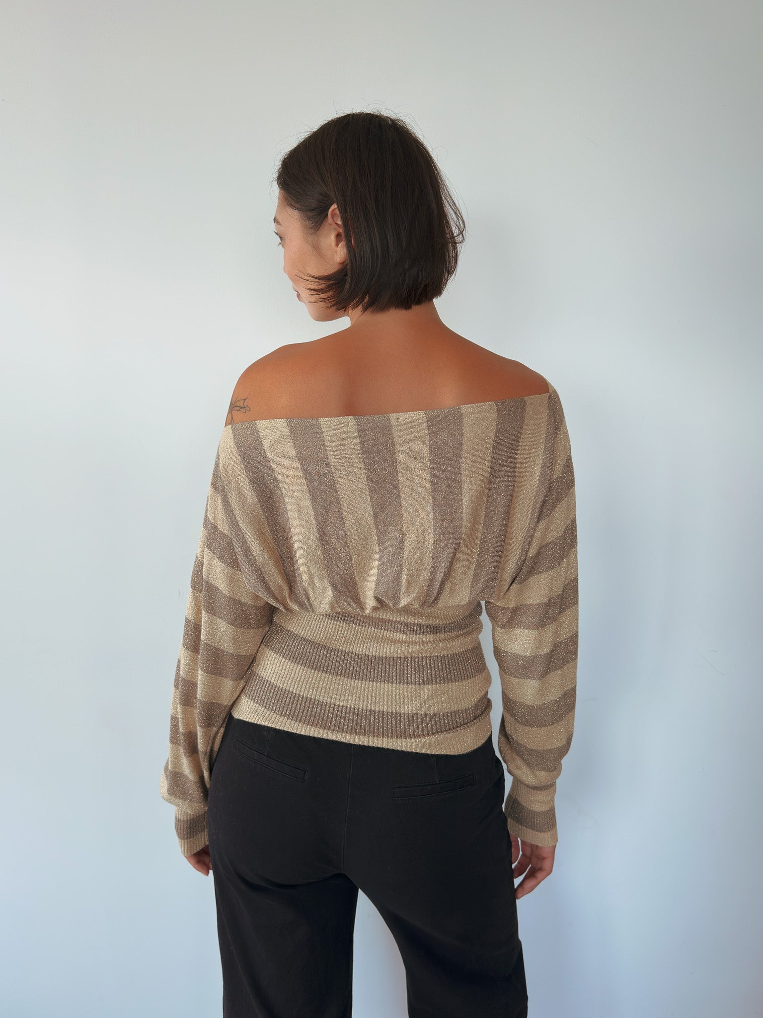 slouch stripe knit jumper — size S