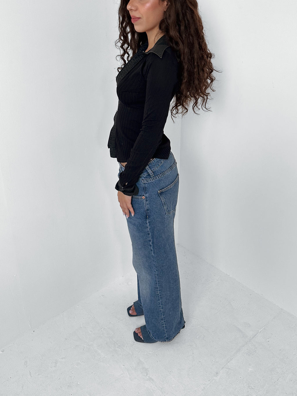 dual zip shirt — size xs/s