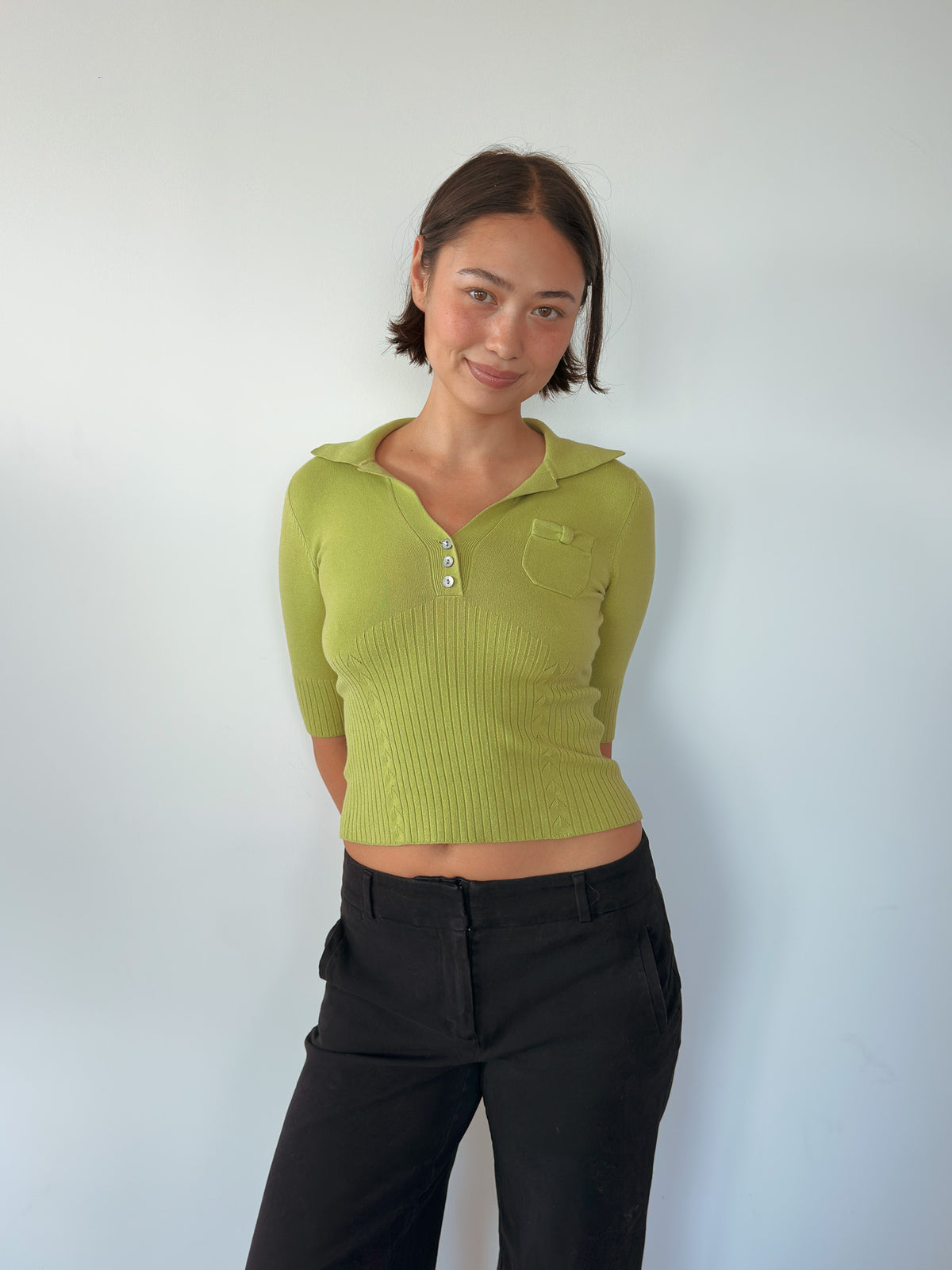 polo shirt knit — size XS-S