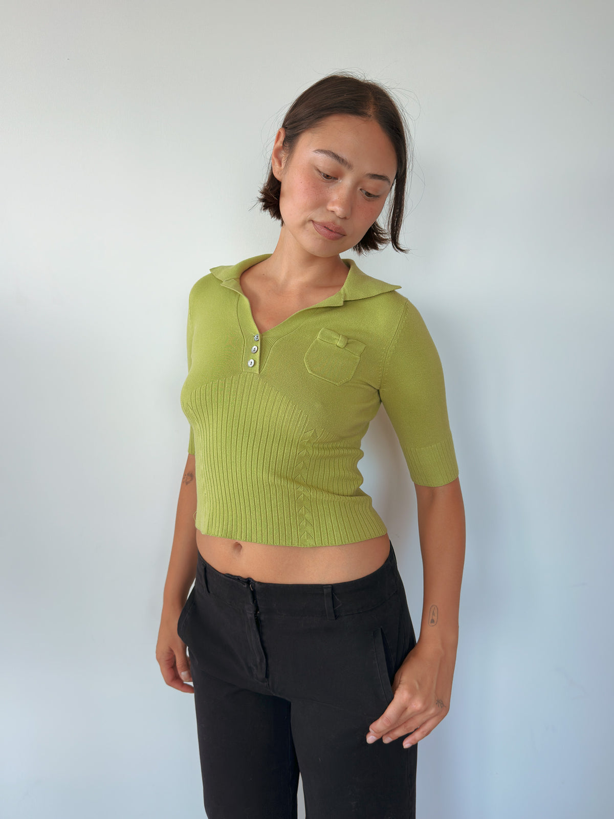 polo shirt knit — size XS-S