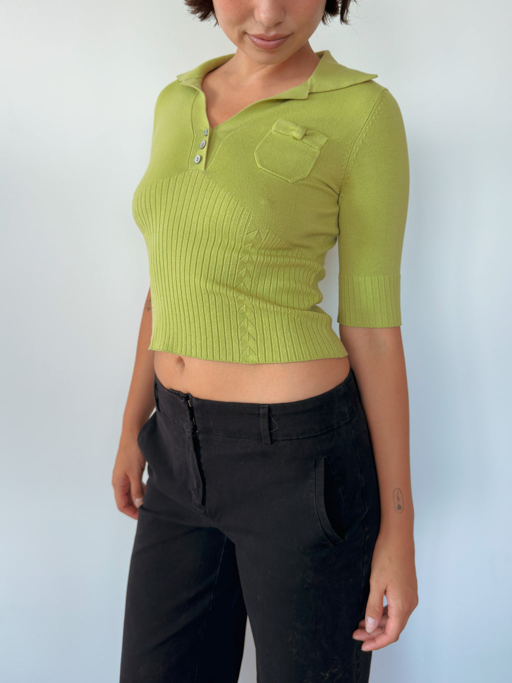 polo shirt knit — size XS-S
