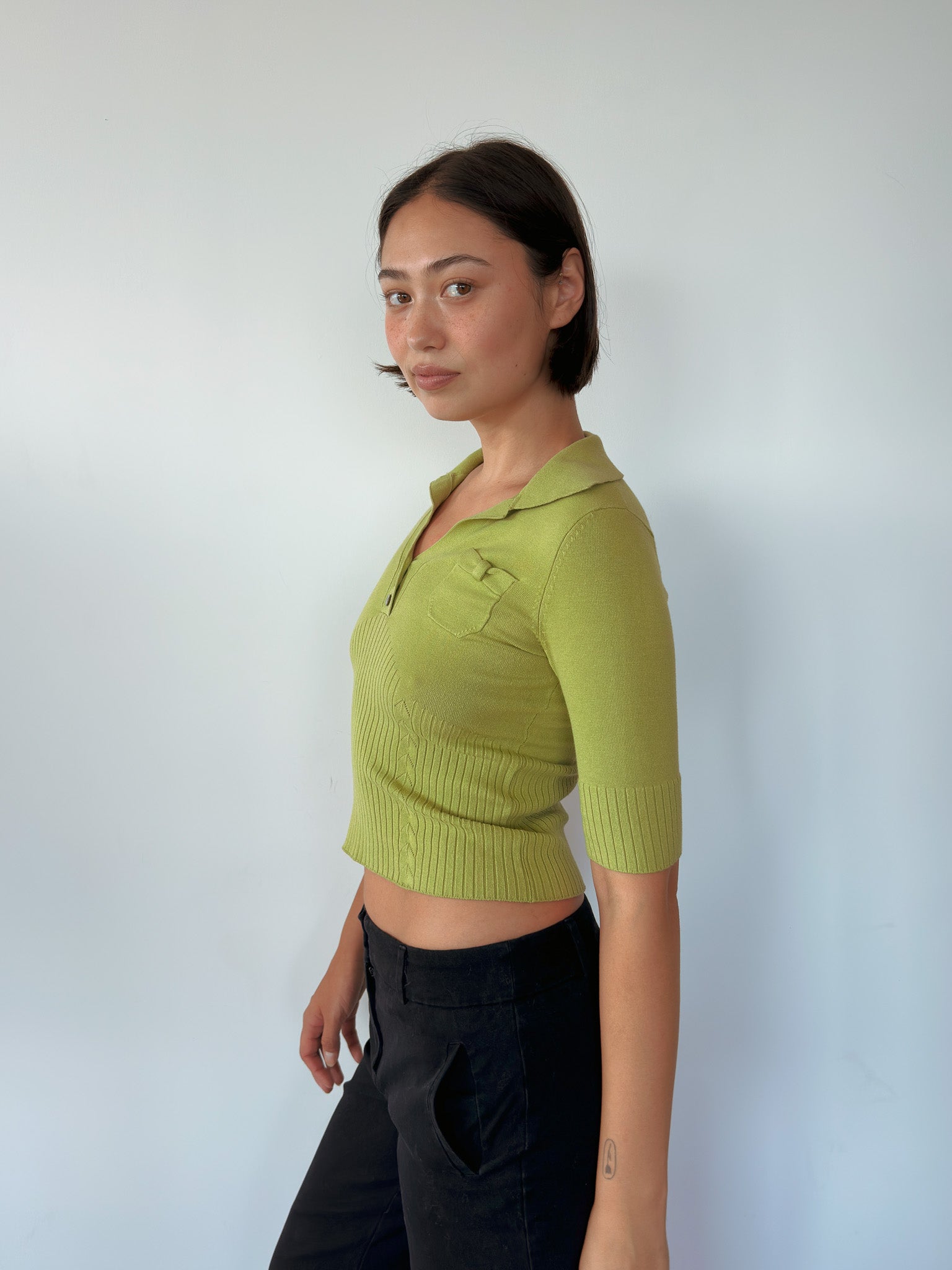 polo shirt knit — size XS-S