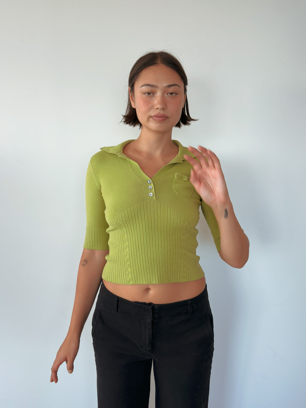 polo shirt knit — size XS-S