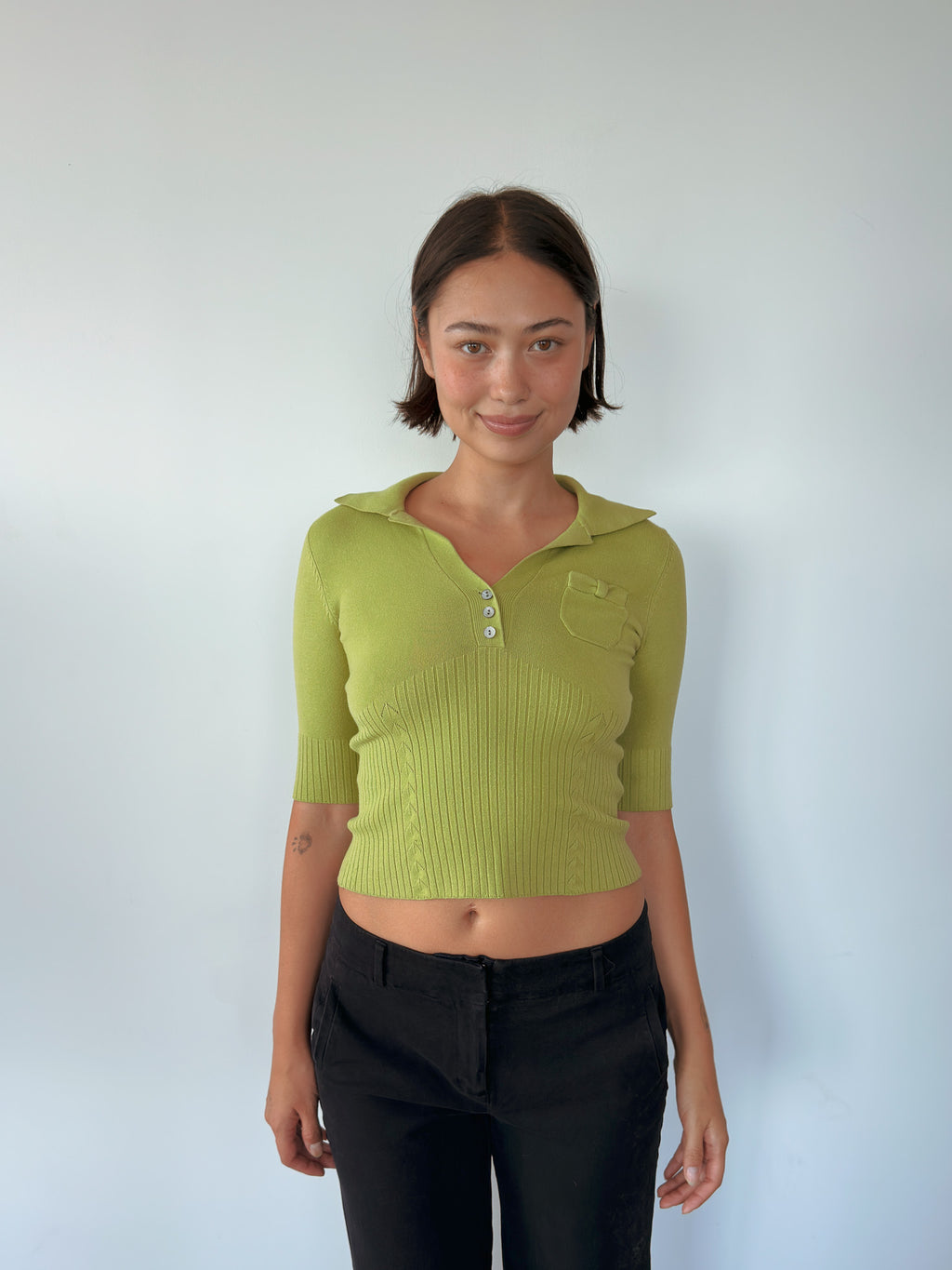 polo shirt knit — size XS-S