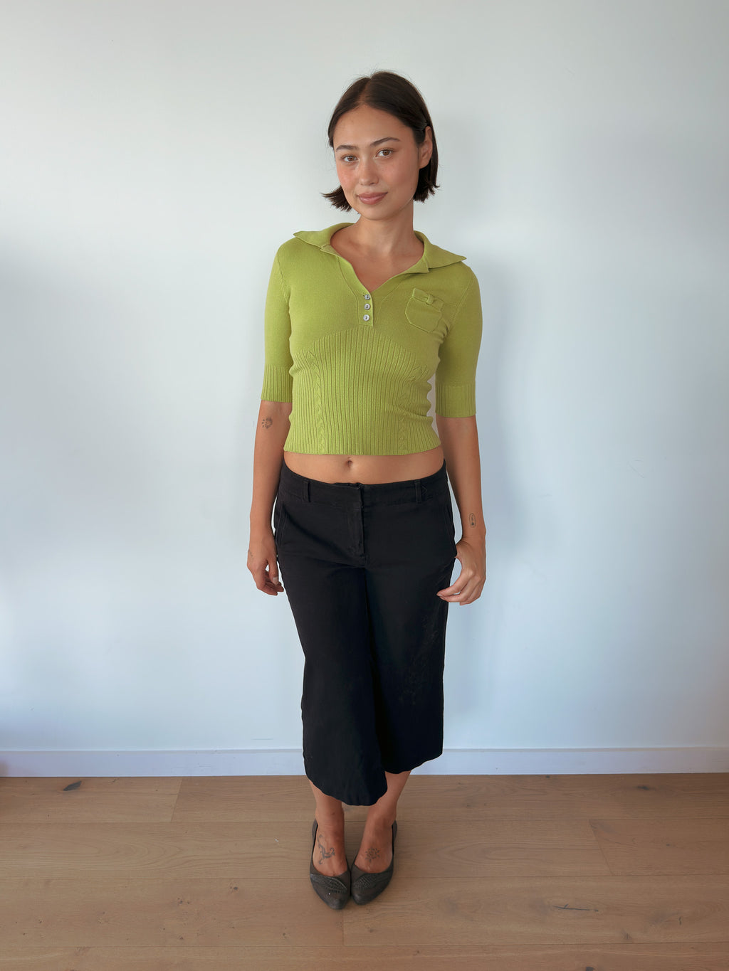 polo shirt knit — size XS-S