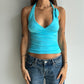 Aqua Slinky Halter Top - Size XS
