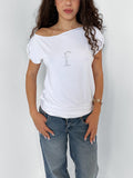 slouch off shoulder tee — size s
