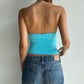 Aqua Slinky Halter Top - Size XS