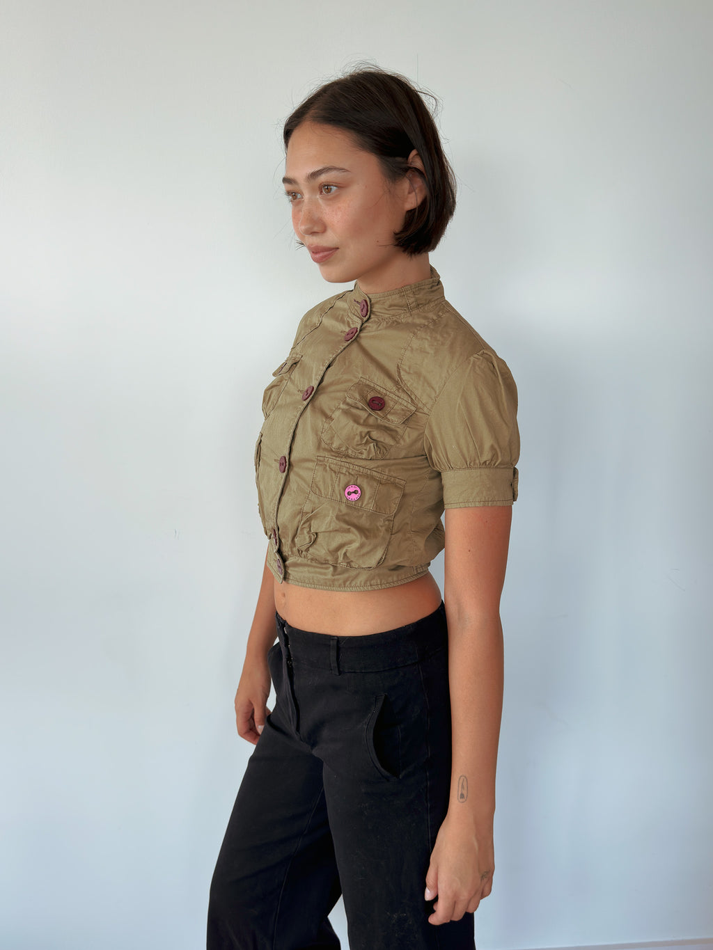 cropped pea coat — size S
