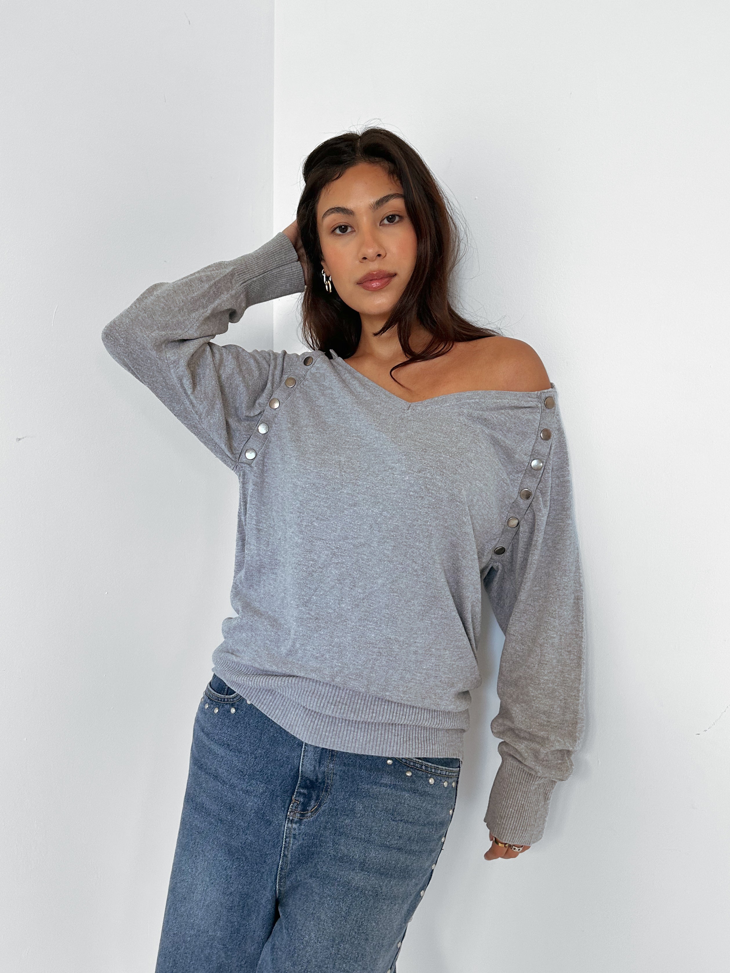 slouchy studded knit — size s/m
