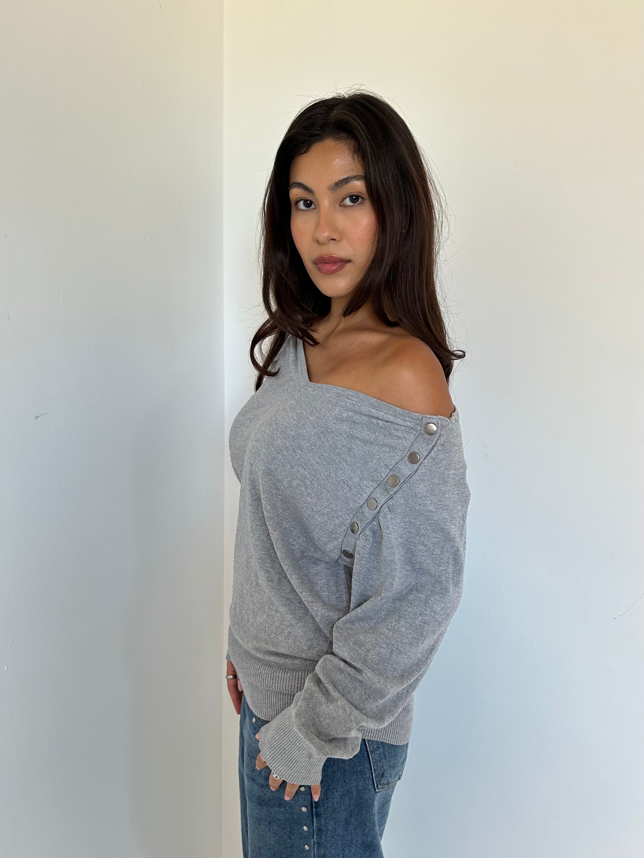 slouchy studded knit — size s/m