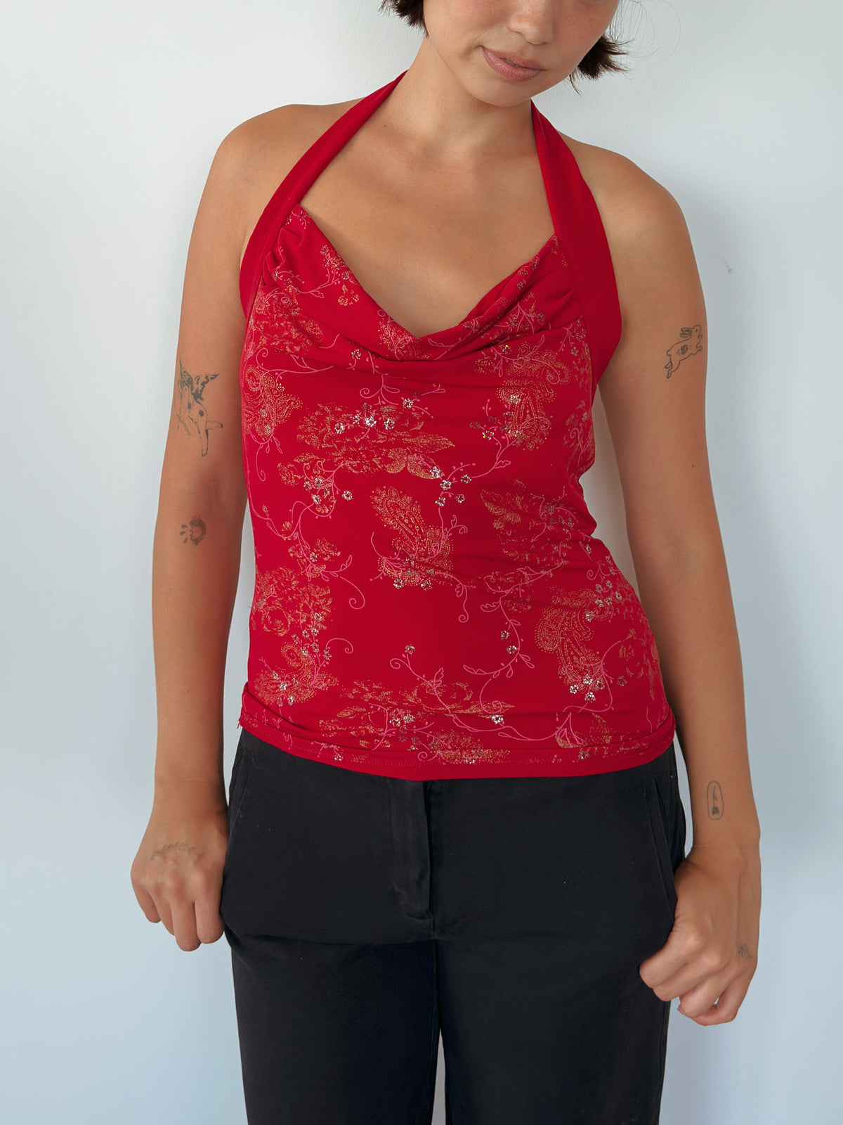 slinky halter neck top — size S