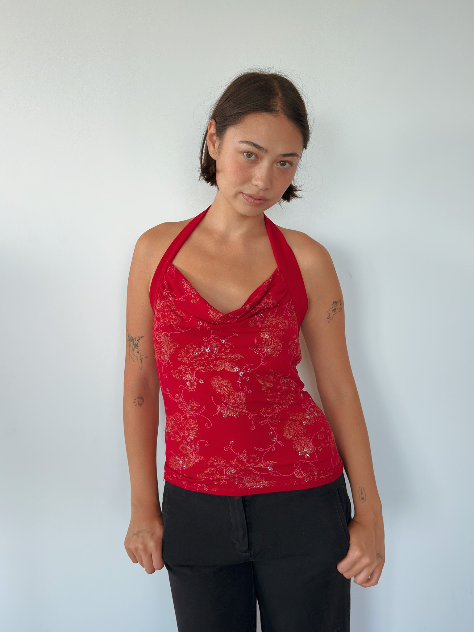slinky halter neck top — size S