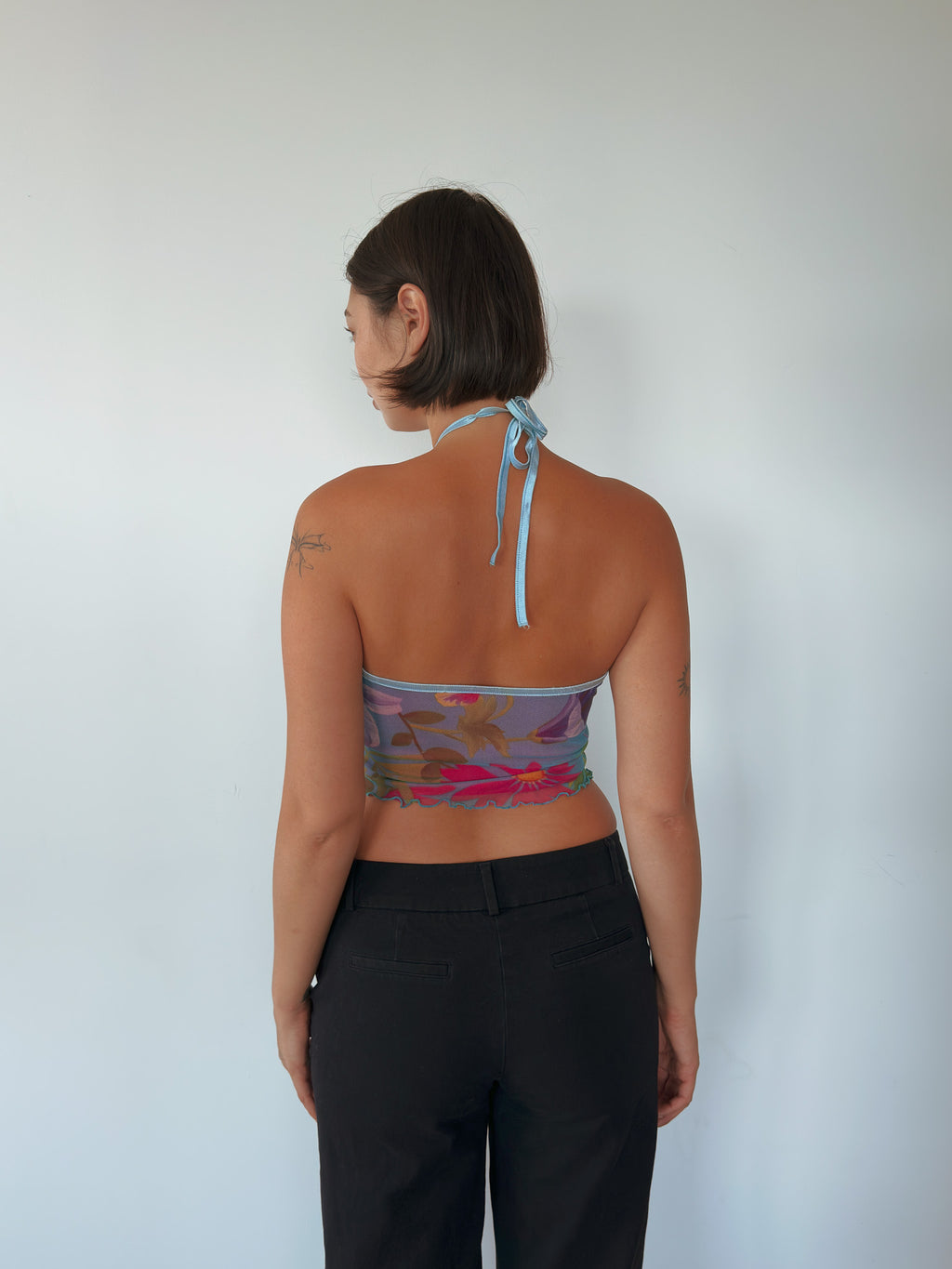 mesh halter neck top — size XS