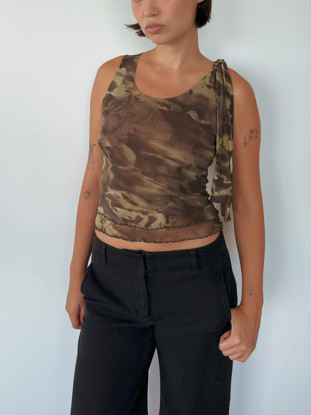 mesh tie top — size XS