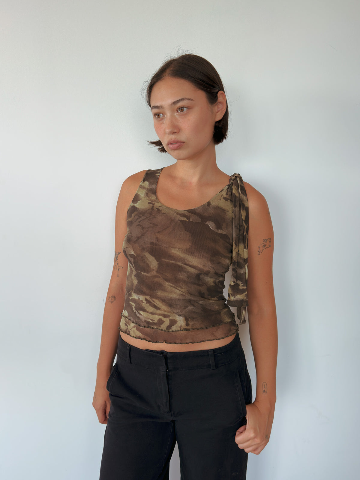 mesh tie top — size XS