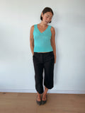 aqua knit tank top — size S-M