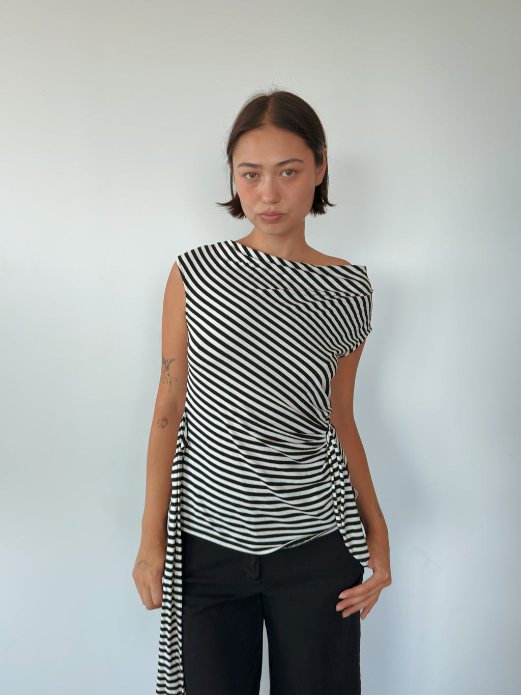 asymmetric stripe top — size S-M