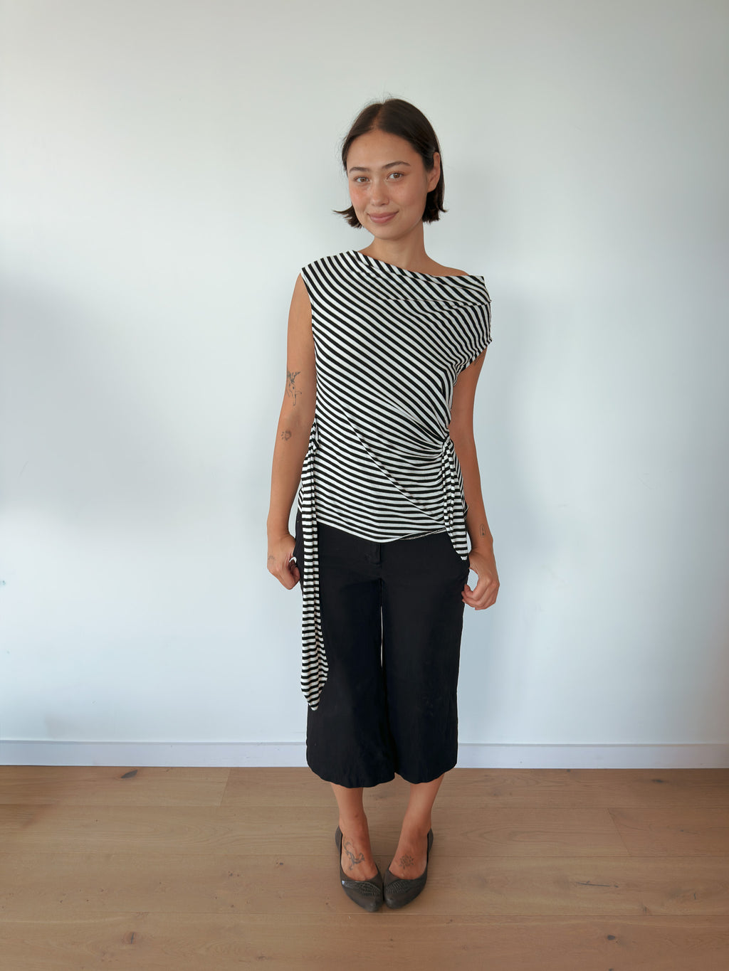asymmetric stripe top — size S-M