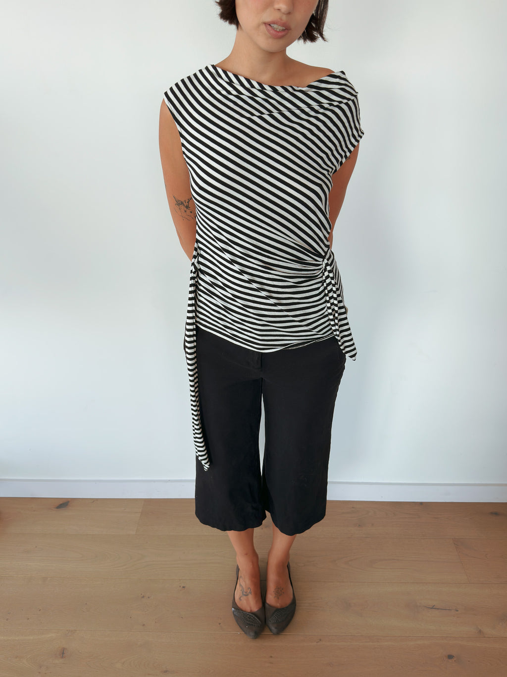 asymmetric stripe top — size S-M