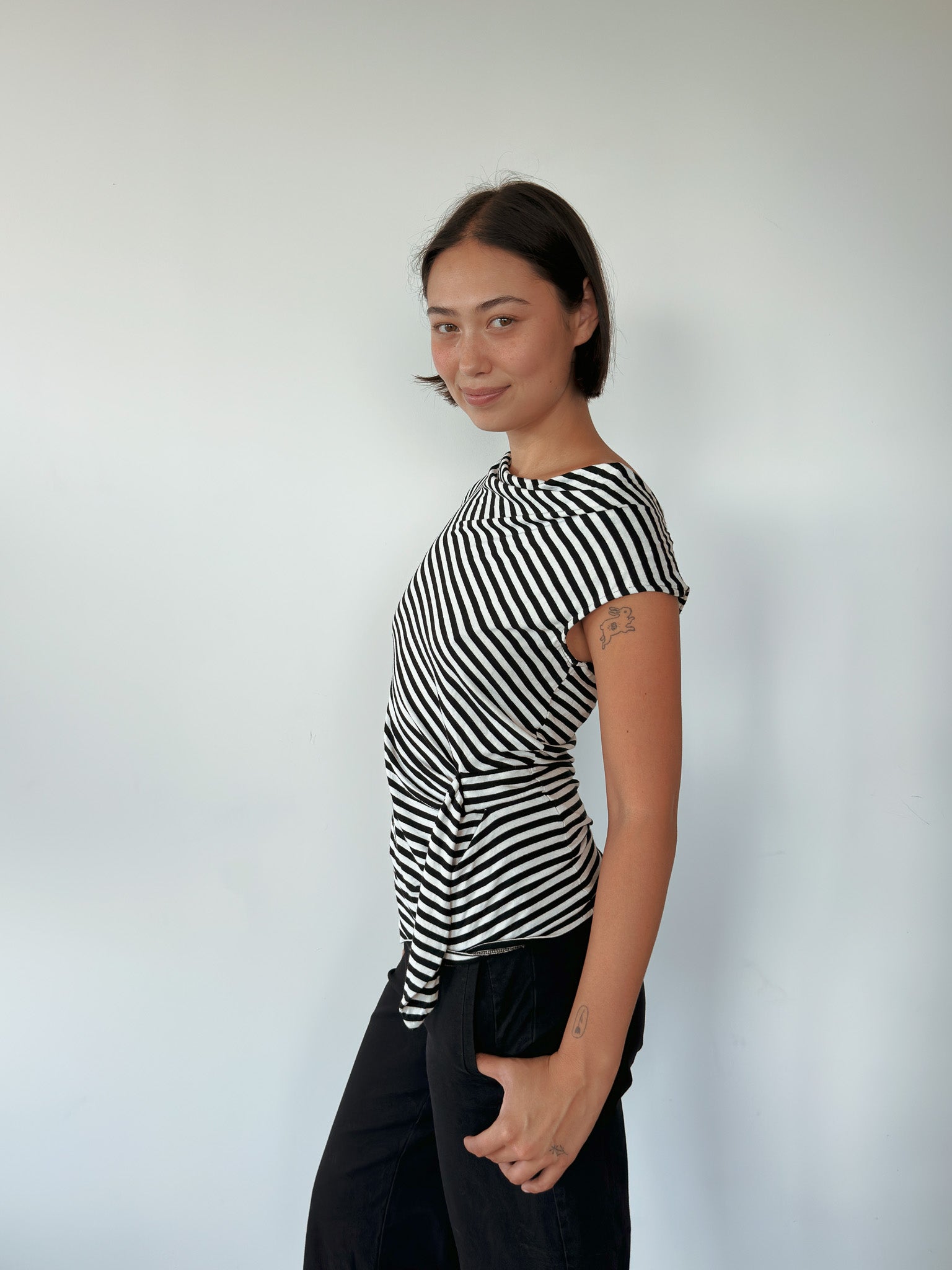 asymmetric stripe top — size S-M