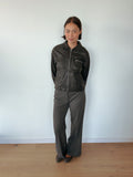 leather bomber jacket — size S
