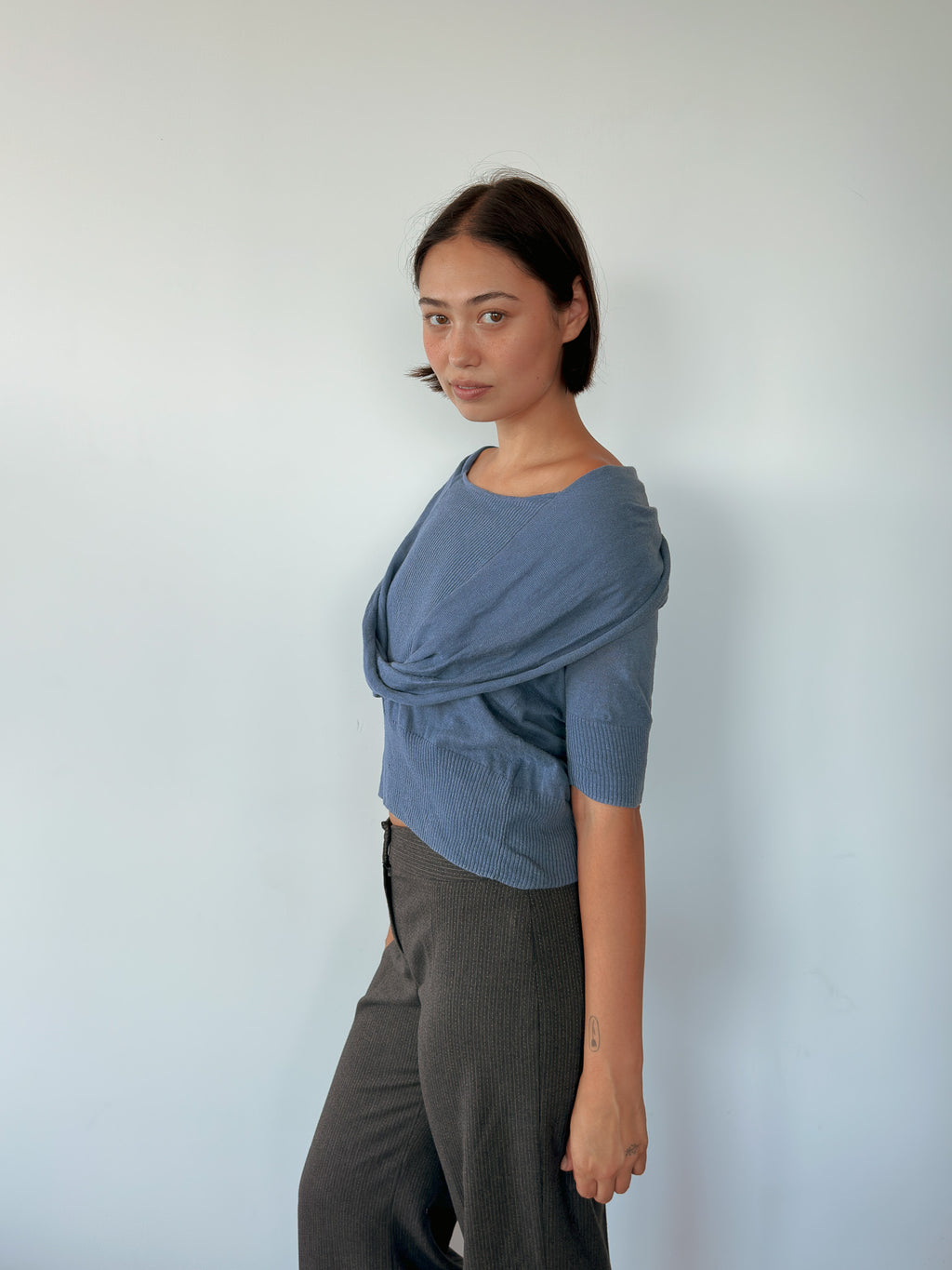 slouchy knit tee — size S