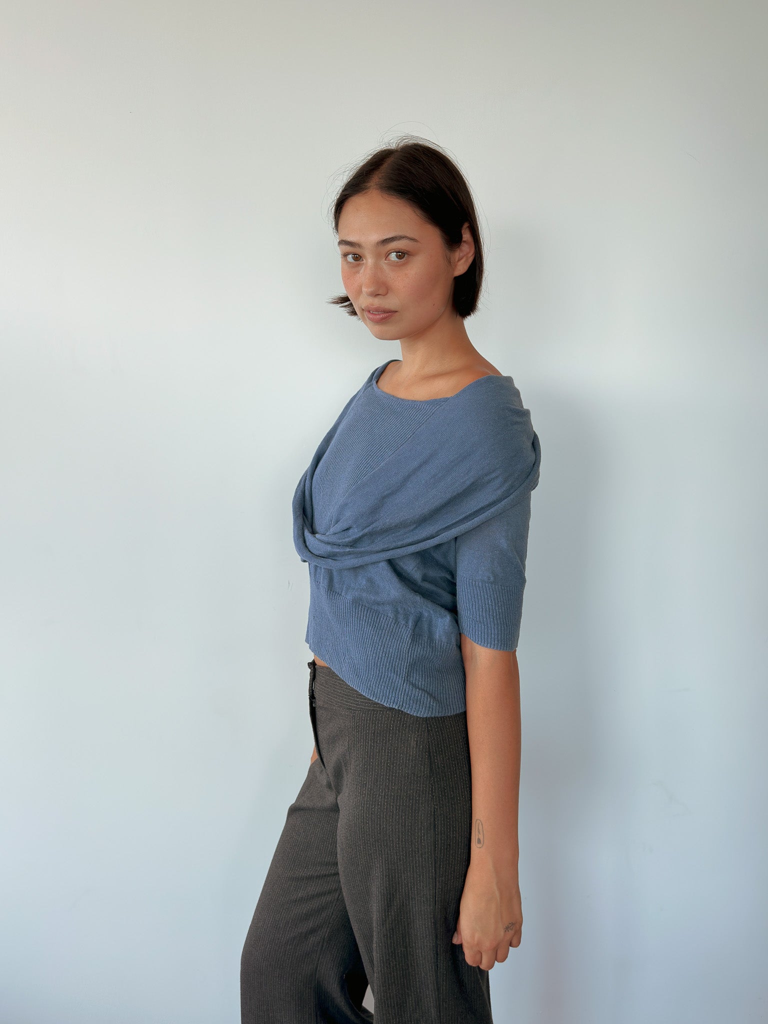 slouchy knit tee — size S