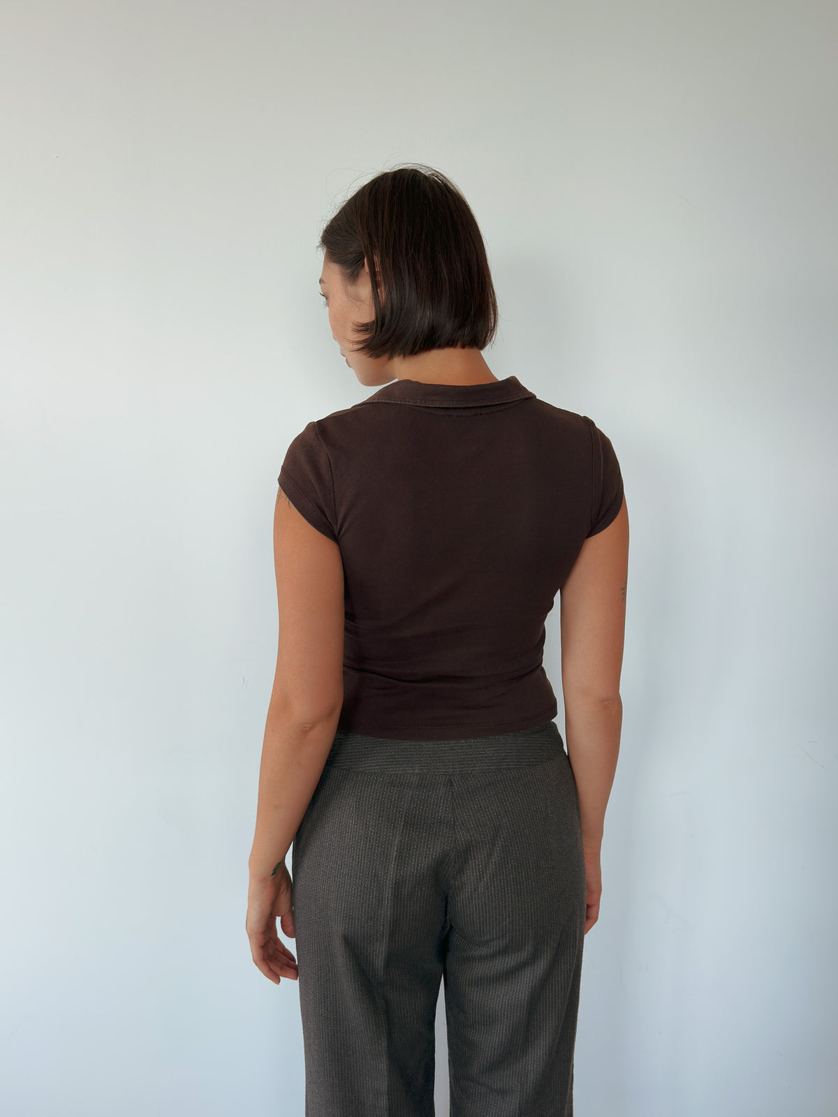 chocolate polo tee — size XS