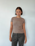 taupe baby tee — size S-M
