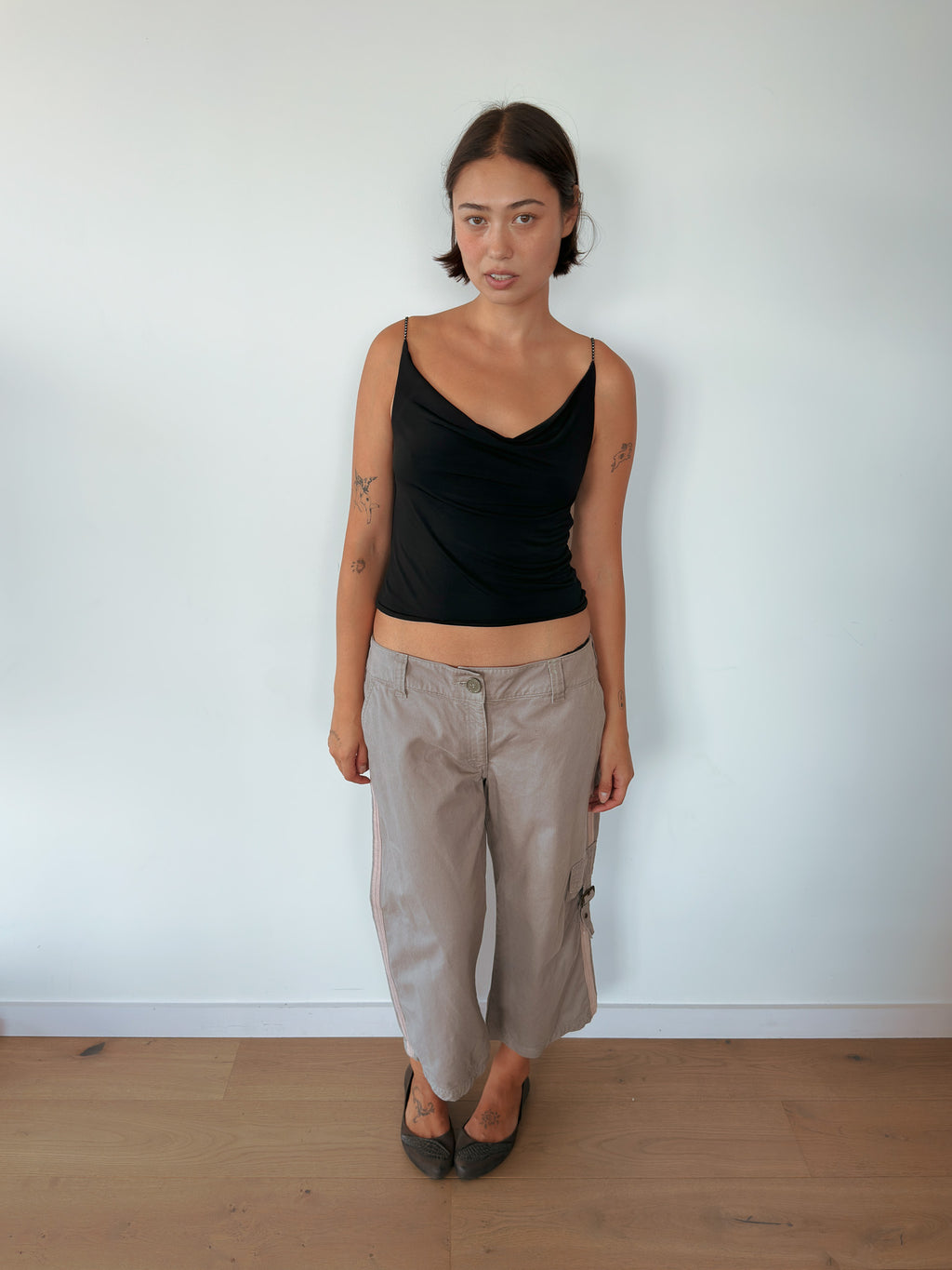 drape cowl neck cami — size S